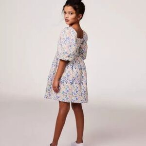 Janie and Jack Girls The Natalie Floral Smocked Bubble Sleeve Dress size 4 NEW